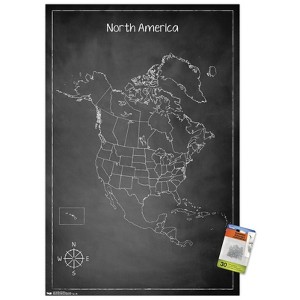 Trends International Chalk Map - North America Unframed Wall Poster Prints - 1 of 4