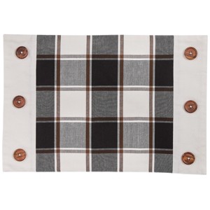 Park Designs Hixon Black Plaid Button Placemat Set of 4 - 1 of 4