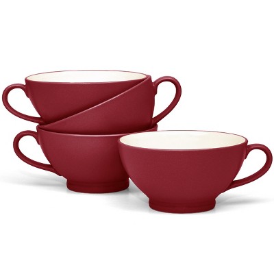 Noritake Colorwave Raspberry Set Of 4 Handled Bowls : Target