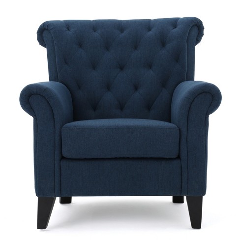 Tafton tufted club chair with deals ottoman by christopher knight home