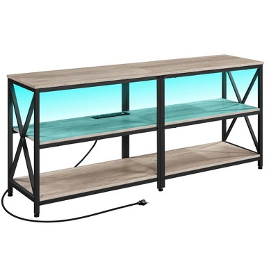 Yaheetech Industrial 3 Layer Shelved TV Stand with Power Outlet for TVs up to 65 Inch