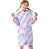 Joyfy Christmas Kids Purple Robes for Girls, Hooded Girls Bath Robe, Girls Christmas Pajamas - 2 of 4