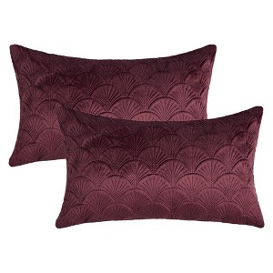 REGALWOVEN Velvet Solid Decorative Scallop Texture Modern Pillowcases 2 Pcs - 1 of 4