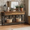 Hommoo 70.8" Narrow 2-Tier Console Table with 3 Drawers, Long Entryway Sofa Table - 4 of 4
