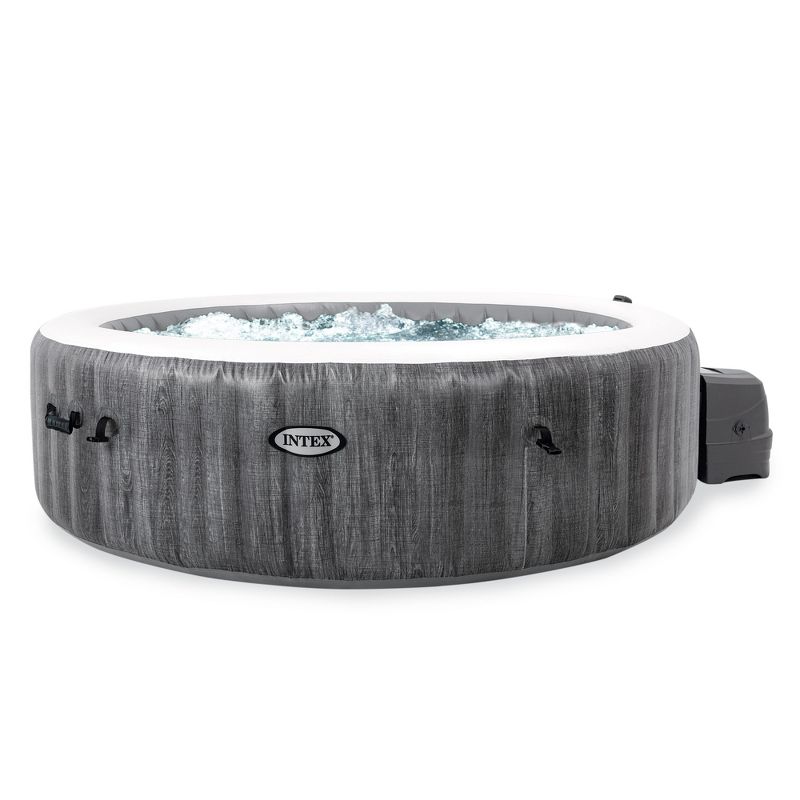 Intex 28441EP PureSpa Plus Inflatable Greywash Hot Tub Bubble Jet Spa + Intex 28520E Side Mounted Electronics Tray Accessory with LED Light Strip, 2 of 7