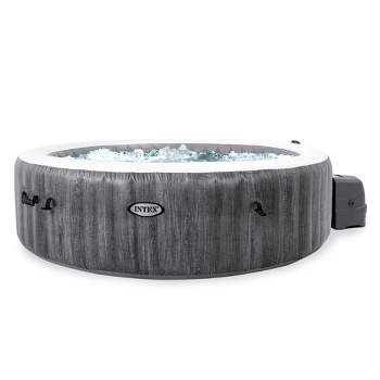 Intex PureSpa Plus 6 Person Portable Inflatable Round Hot Tub Spa with 170 Bubble Jets and Built In Heater Pump
