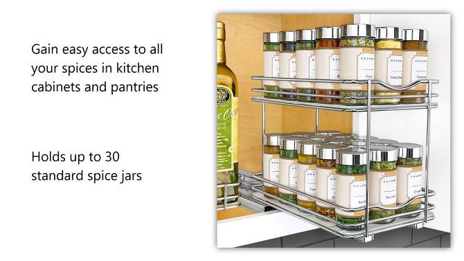 Lynk Professional Slide Out Double Spice Rack Upper Cabinet Organizer 6&#34; Wide, 2 of 18, play video