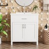 Akoasm 29.9 in. W Bathroom Vanity with Ceramic Sink and Ample Storage-White - 3 of 4