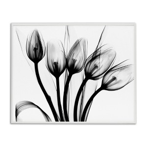 Stupell Industries Modern Tulip Blossom Abstract Monochrome Silhouette Photography, 14" x 11" - 1 of 4