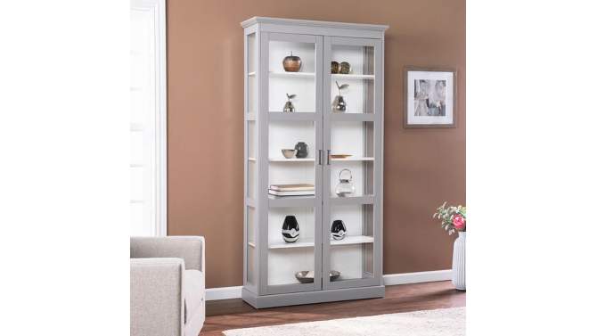 77.75&#34; Trefstan Tall Curio Cabinet Cool Gray - Aiden Lane, 2 of 11, play video