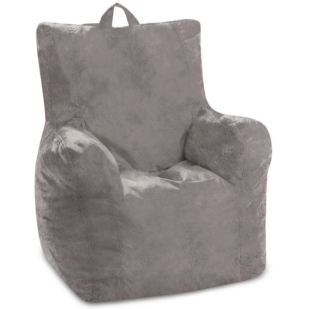 20" Pasadena Faux Fur Bean Bag Chair Gray - Posh Creations