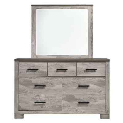 Adam 6 Drawer Dresser with Mirror Gray - Picket House Furnishings
