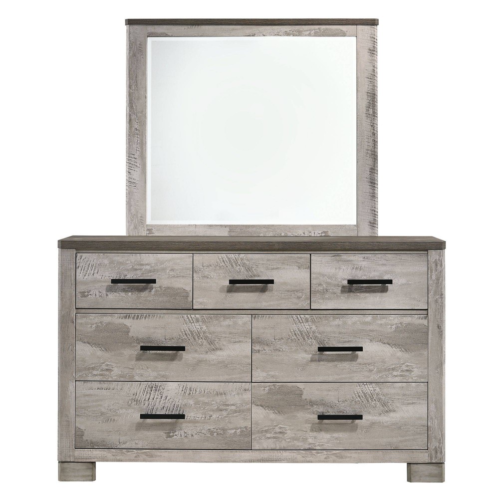 Photos - Dresser / Chests of Drawers Adam 6 Drawer Dresser with Mirror Gray - Picket House Furnishings