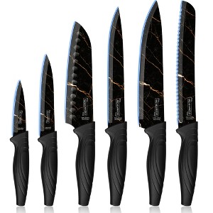 MICHELANGELO 6 Piece Knife Set, 8 Inch Sharp Stainless Steel Kitchen Knife with Nonstick Granite Coating, Professional Stainless Steel Knives - 1 of 4