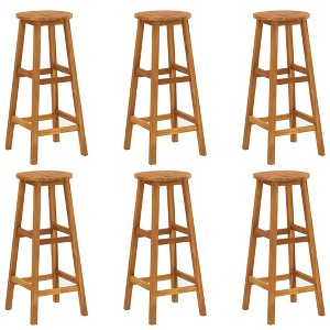 vidaXL Bar Stools 6 pcs Solid Acacia Wood - 1 of 4