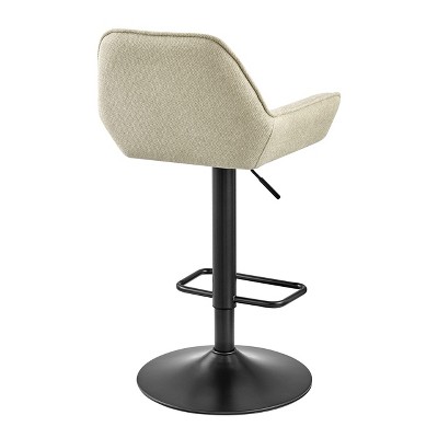 Luther Cream Adjustable Swivel Bar Stool with Metal Base