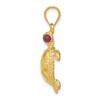 Black Bow Jewelry 14k Yellow Gold and Ruby Turtle with Gemstone Eyes Pendant - 2 of 4