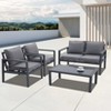 ONWITH 4-piece Aluminum Outdoor Patio Conversation Set - 3 of 4