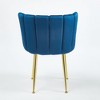 Okak Modern Accent Chair, with Iron Tube Golden Color Legs, Velvet and Comfortable Backrest, Set of 2 - 4 of 4