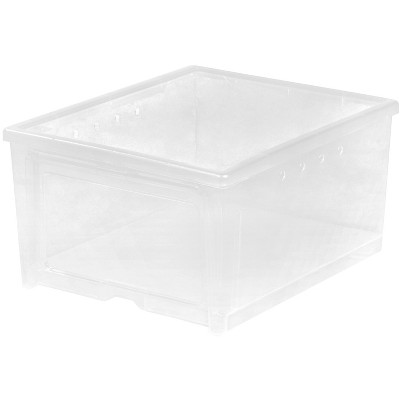 IRIS Stackable Shoe Storage Boxes Organizer, 4-Pack, Clear