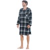 Ashford & Brooks Mens Flannel Plaid Long Sleep Shirt Henley Nightshirt - 2 of 4