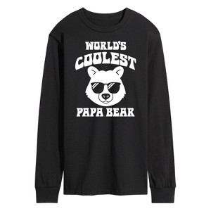 Men's - Instant Message - Worlds Coolest Papa Bear Long Sleeve Graphic T-Shirt - 1 of 4