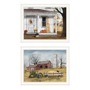 2- Piece Vignette Autumn Greetings White Framed Wall Art for Living Room, Bedroom Wall Art Print for Home Decor by Billy Jacobs - 1 of 4