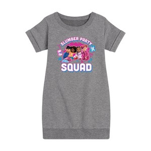 Girls' - Karma's World - Girl Group Graphic Short Sleeve Fleece Dress - 1 of 4