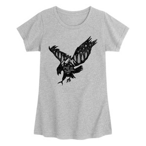 Girls' - Instant Message - Nature Eagle Fitted Short Sleeve Graphic T-Shirt - 1 of 4