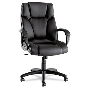 Alera Alera Fraze Series Executive High-Back Swivel/Tilt Bonded Leather Chair, Supports 275 lb, 17.71" to 21.65" Seat Height, Black - 1 of 4