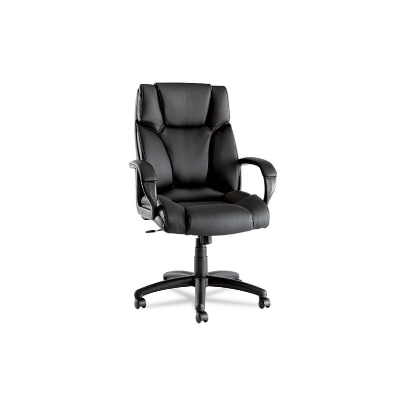 Alera Alera Fraze Series Executive High-Back Swivel/Tilt Bonded Leather Chair, Supports 275 lb, 17.71" to 21.65" Seat Height, Black, 1 of 8