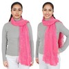 Anna-Kaci Women's Embroidered Floral Lace Scarf Solid Double Layered Faux Pearls Long Wrap Scarf - 3 of 4
