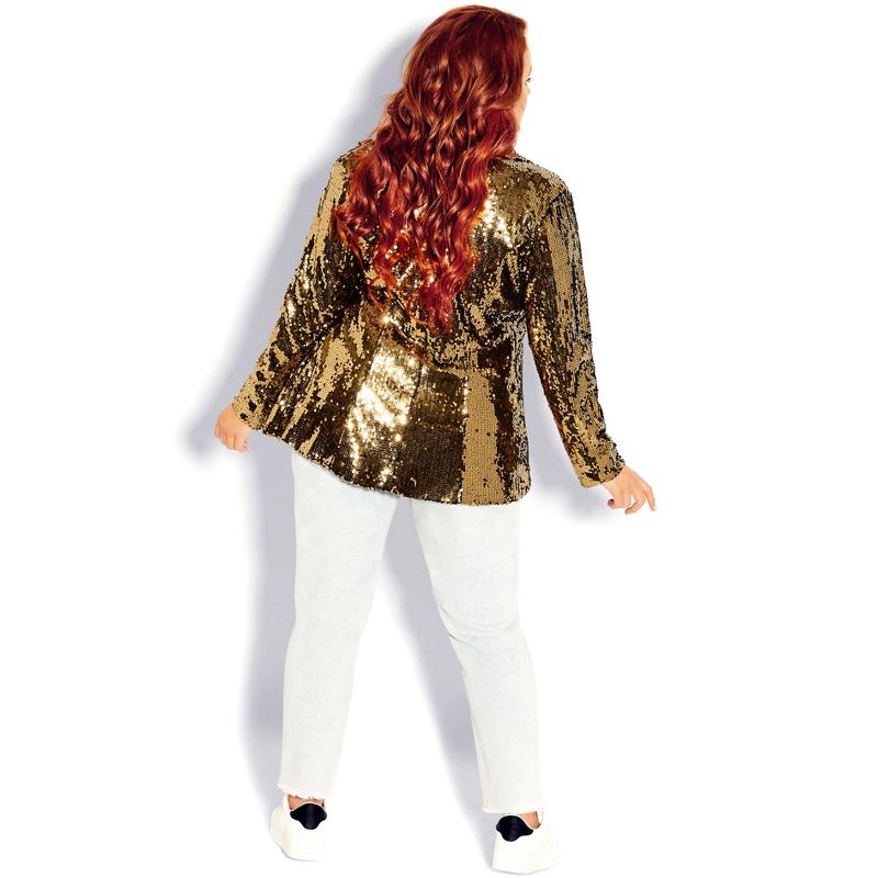 Women's Plus Size Sequin Seduction Jacket - bronze | CITY CHIC, 3 of 6