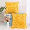 PiccoCasa Decorative Square 3D Satin Rose Flower Throw Pillow Cover 2 Pcs - 4 of 4