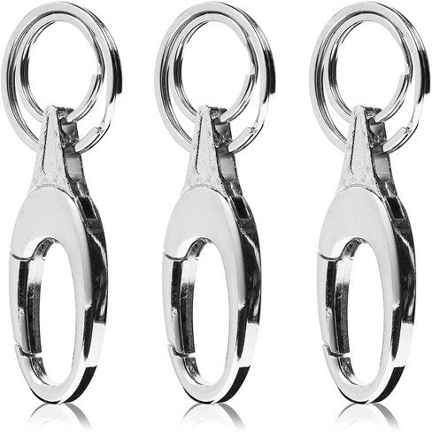 Juvale 3 Pack Stainless Steel Keychain Clip With Key Ring For Home Office Car Keys Silver 3 5 In Target