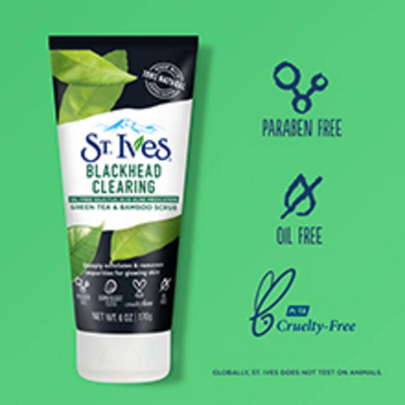 St. Ives Blackhead Clearing Face Scrub - Green Tea and Bamboo - 6oz, 4 of 12