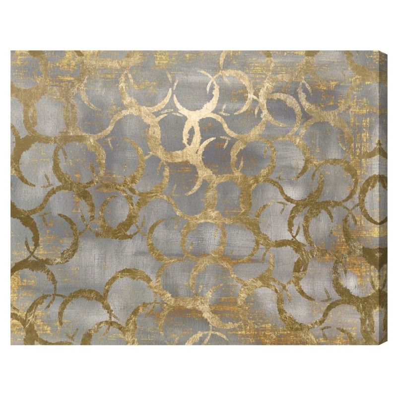 28&#34; x 24&#34; Old Coins Abstract Unframed Canvas Wall Art in Gold - Unbranded, 1 of 5