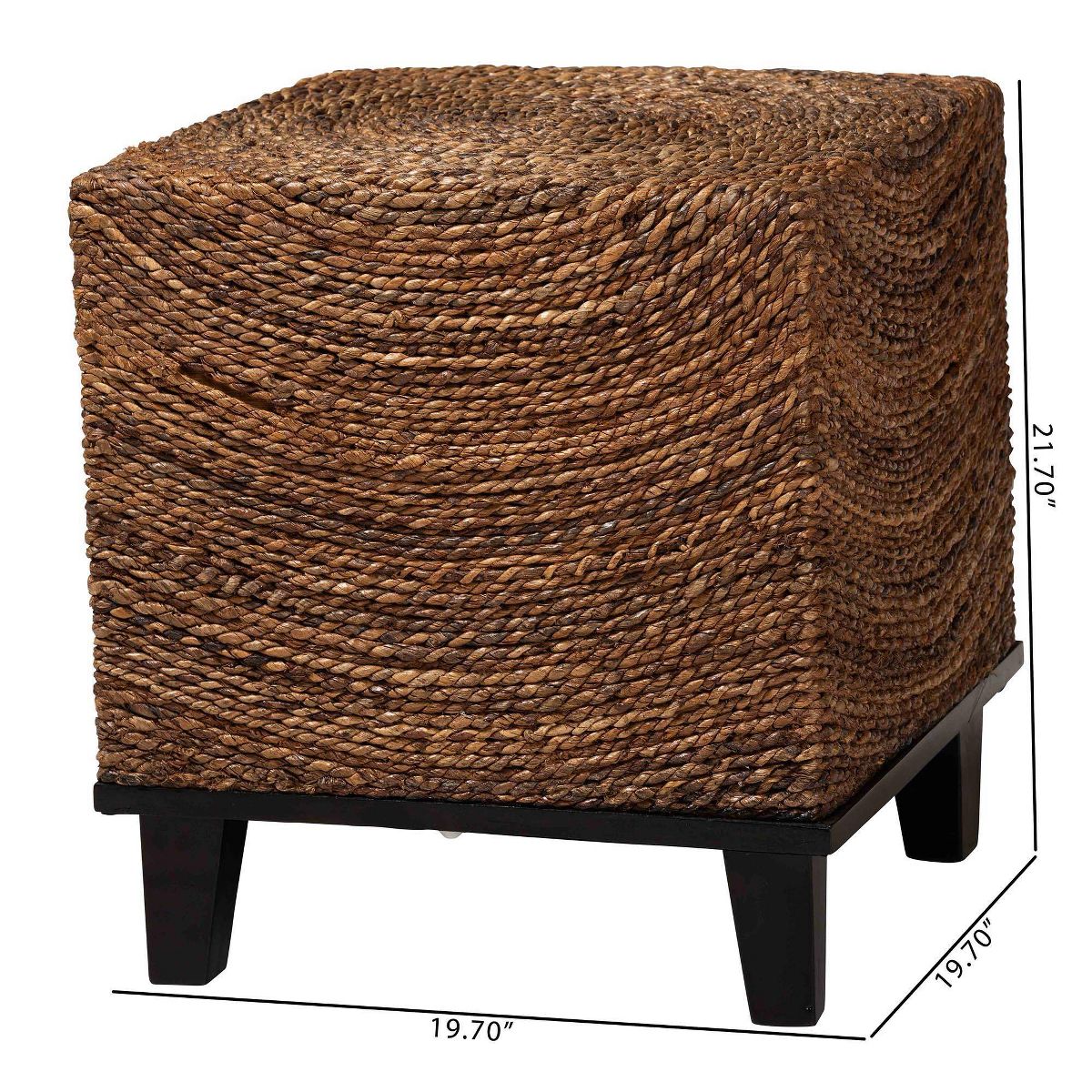bali & pari Verino End Table Natural Seagrass/Espresso Brown - thumbnail 9