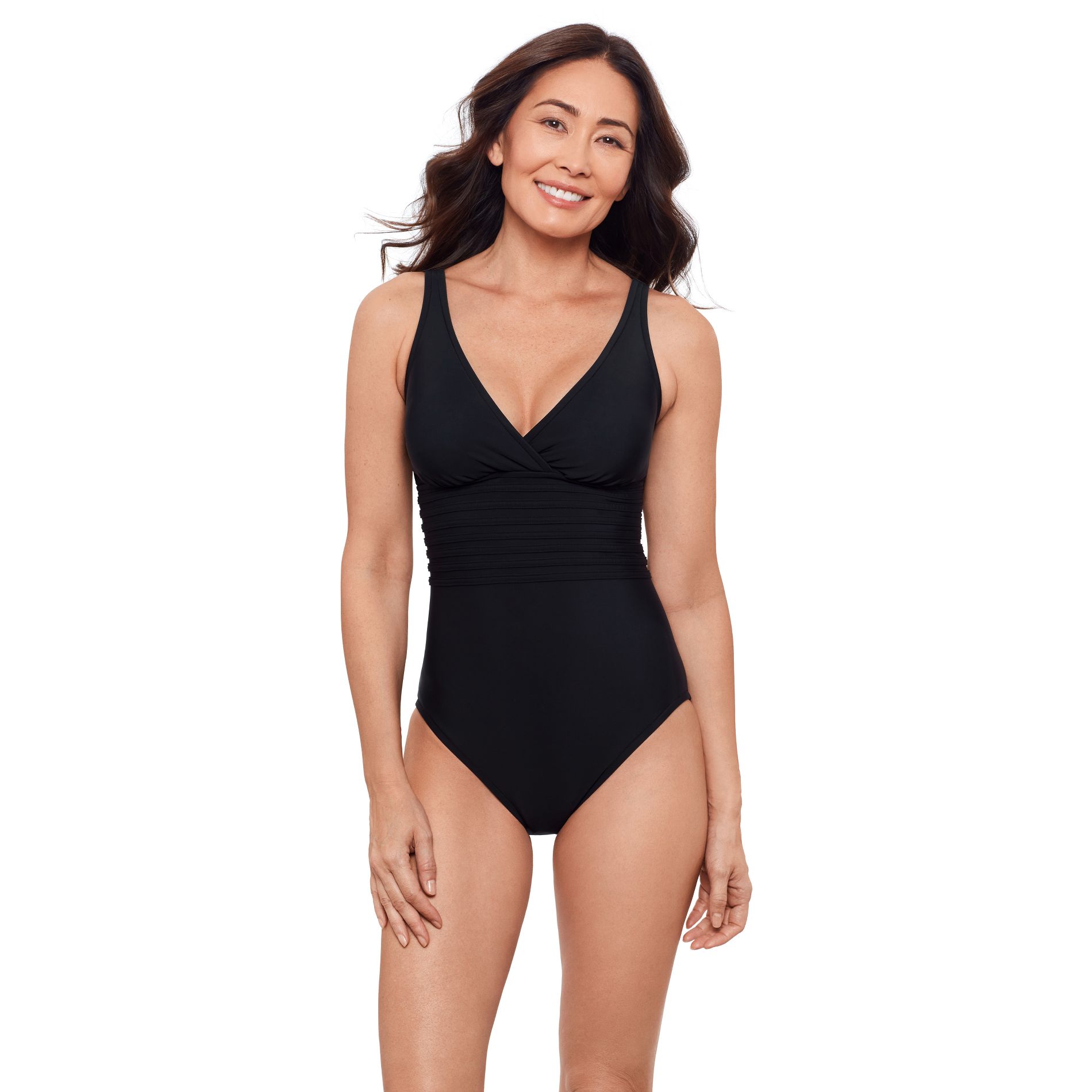 Aqua Green, Women's Surplice Trim Overlay One Piece