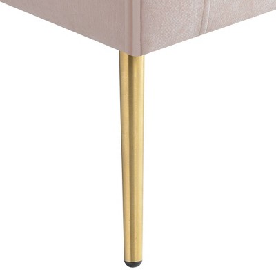 Luxurious Mid-Century Blush Accent Chair with Gold Legs