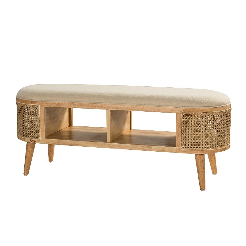 Aaron Storage bench for Bedroom with Solid Wood Legs | ARTFUL LIVING DESIGN, 3 of 11