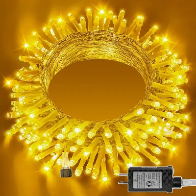Ollny 120 LED Warm White Connectable String Lights (Clear Cable, Plug in, 8 Modes)