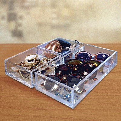Deluxe Crystal Clear Polished Edge Styrene Tray Set
