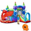 Costway Kids Inflatable Bounce House Dragon Jumping Slide Bouncer Castle W/ 750W Blower - 2 of 4