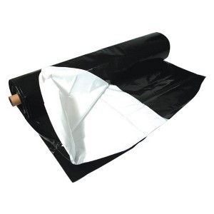 Hydrofarm ABWP10 Heavy Duty 100 x 10 Reflective Hydroponic Waterproof Poly Film, Black & White - 1 of 4