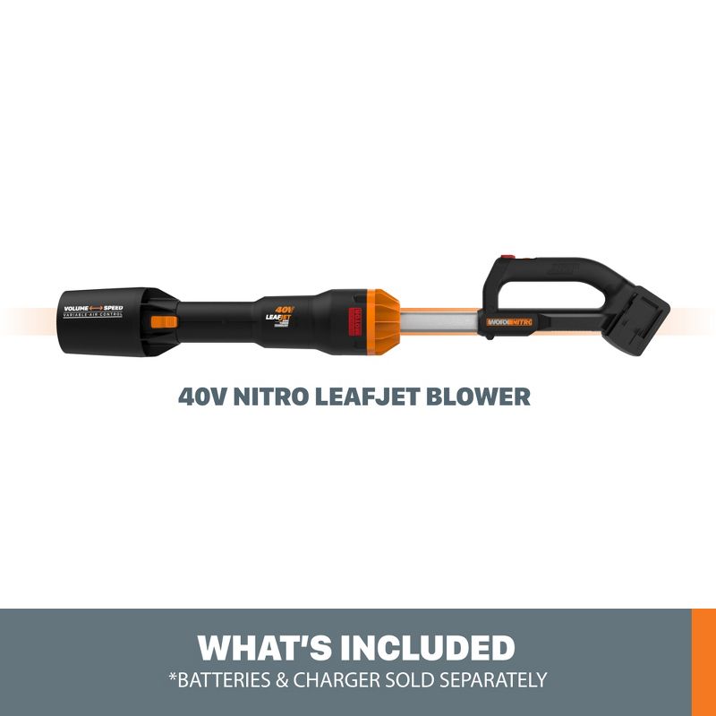 Worx Nitro WG585.9 40V Power Share PRO LEAFJET Cordless Leaf Blower with Brushless Motor (Tool Only), 3 of 13