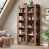 Tribesigns 71"Tall Bookshelf, 6-Tier Double Wide BookShelf, Floor Standing Book Shelves for Bedroom, Home Office,Brown - 3 of 4