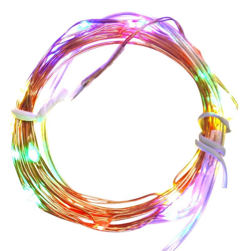 Northlight 20ct Micro Fairy LED Battery Operated String Lights Multi-Color - 6.3' Copper Wire, 1 of 4