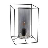 Large Framed Table Lamp with Cylinder Glass Shade Smoke - Lalia Home