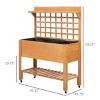 Aghana Digitals 53.25" H Elevated Fir Wood Planter with 3-Tier Design, Trellis, Storage Shelves & - 4 of 4